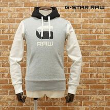 1円/秋冬/G-STAR RAW/XXSサイズ/裏起毛パーカー GRAPHIC 19 CORE HDD SW L/S D12389-B161-906 ロゴ レタード 新品/グレー/gf427/_画像1