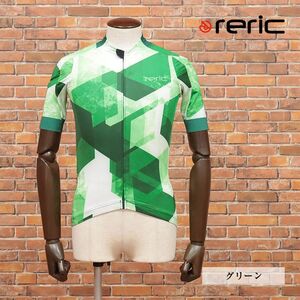  spring summer /reric/L size / cycle jersey . water speed . waterproof UV stretch ASTERIA& mug ns mesh slip prevention short sleeves new goods / green / green /ib280/