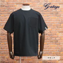 1円/g-stage/46サイズ/丸首カットソー SOLOTEX MoveIt 撥水 ストレッチ シワ防止 高機能 胸ポケット 半袖 新品/黒/ブラック/ie114/_画像1