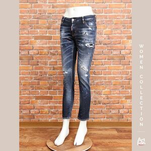 1円/春夏/DSQUARED2/IT34サイズ/S75LB0596 デニム パンツ JENNIFER CROPPED JEAN イタリア製 ディースクエアード 新品/青/ブルー/iy332/