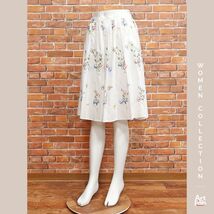 1円/春夏/blugirl/IT40サイズ/フラワー エンブロイダリー スカート イタリア製 インポート ブルーガール 新品/白/ホワイト/iz309/_画像1