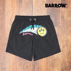 23SS/BARROW/XLサイズ/ボード トランクス 034152 SWIM BOXER SHORTS ロゴ プリント サポーター付 水着 新品/黒/ブラック/ib275/