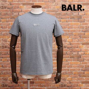 BALR./XSサイズ/Tシャツ B1003 BL Classic Straight T-shirt ロゴ プレート ジャージー伸縮 ヨーロッパ製 半袖 新品/グレー/ib247/
