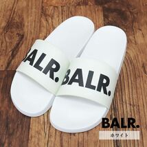 BALR./42(27-27.5cm)/シャワーサンダル B6720.1001 Classic Brand Slide ロゴ レタード サーフ スリッパ 新品/白/ホワイト/ib237/_画像1