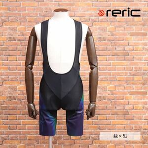 spring summer /reric/XXL size / domestic production bib shorts . sweat speed . stretch mesh ventilation * gradation cyclewear new goods / green × black /ib306/