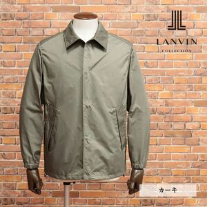 春夏/LANVIN COLLECTION/52サイズ/日本製コーチジャケット 撥水 軽量ポリ ツイル バックプリント ストリート 新品/カーキ/ib154/