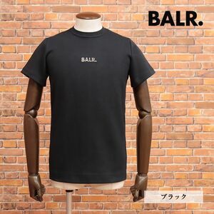 BALR./Sサイズ/丸首Tシャツ B1112.1051 Q-Series Straight T-shirt ロゴ プレート 伸縮性◎ ヨーロッパ製 半袖 新品/黒/ブラック/ib249/