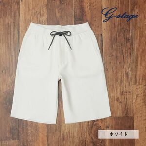 1 jpy / spring summer /g-stage/48 size / Easy shorts summer knitted flexible plain relax comfort ..ba Mu da new goods / white / white /ie108/