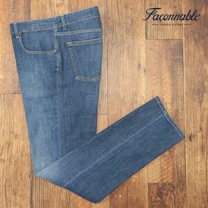 1 jpy /Faconnable/42 -inch / Denim pants comfortable stretch woshu slim strut jeans new goods / blue / blue /if312/