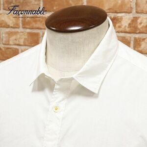 1 иен /Faconnable/XXL размер / белый рубашка .... хлопок 100%. карман простой одноцветный Basic освежение универсальный длинный рукав новый товар / белый / белый /if366/