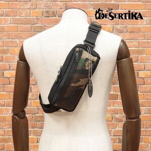 DESERTIKA/ボディバッグ STRONGMIND-T06 撥水 耐久 CORDURA 迷彩 ミリタリー スポーティー イタリア製 コンパクト 新品/黒×迷彩/ie415/