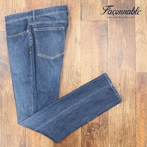 1円/Faconnable/40インチ/デニムパンツ 抜群ストレッチ 快適 ウォッシュ ジーパン アメカジ 新品/青/ブルー/if313/