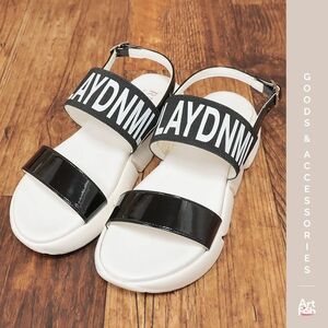 1 jpy /REPLAY/35(22.5cm)/ Logo strap sport sandals Italy made imported car li Play new goods / black / black /iz714/