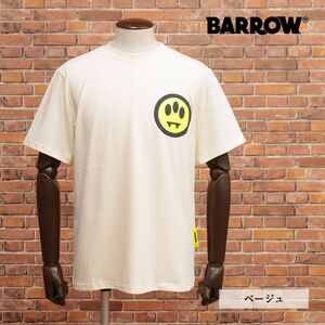 23春夏/BARROW/XLサイズ/丸首Tシャツ 034107 ジャージー快適 ロゴ＆アイコン プリント 半袖 新品/ベージュ/ib245/