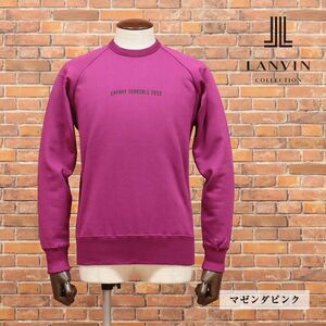 LANVIN COLLECTION/48 size / ound-necked sweatshirt soft sweat letter do print la gran made in Japan new goods /mazenda pink /ib175/