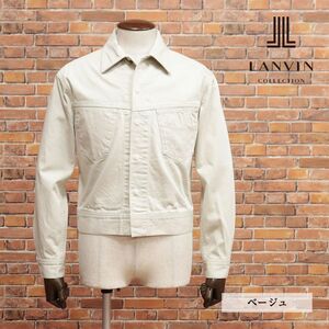 春夏/LANVIN COLLECTION/46サイズ/Gジャン ハリ コシ カラーデニム 無地 刺繍エンブロイダリー 日本製 新品/ベージュ/ib150/