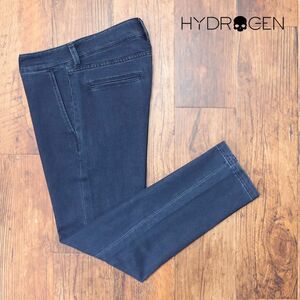 HYDROGEN/30インチ/デニムパンツ 抜群の伸縮性◎ ガーメントダイ 無地 イタリア製 デニスラ 美脚 新品/紺/ネイビー/ic447/