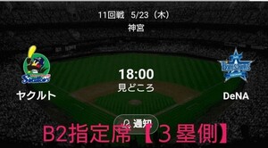 5/23（木）18:00 スワローズ vs ベイスターズ @神宮球場