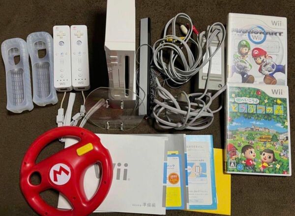 任天堂Wii 本体 リモコン ソフト ハンドルセット売り