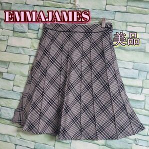 【EMMAJAMES】美品 プリーツ チェック M プリーツ