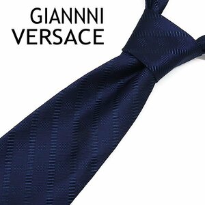 DKG★送料無料 NT9★美品 GIANNI VERSACE ジャンニ ヴェルサーチ ネクタイ 紺 ベルサーチ　ヴェルサーチ ネクタイ