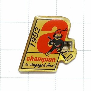 DKG★ PINS ピンズ ピンバッチ ピンバッジ ピンバッヂ P1934　champion アイスホッケー チャンピオン 1992年