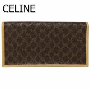 DKG★送料無料★ 未使用 CELINE セリーヌ マカダム柄 通しマチ 長財布 マカダム 財布 オールドセリーヌ ロングウォレット 未使用品