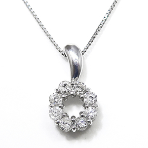 DKG★ K18WG ダイヤモンドネックレス ダイヤ 0.26ct　18金 ダイヤネックレス K18 WG ダイヤモンド ペンダント ネックレス