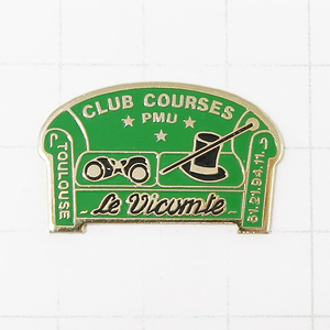 DKG★PINS ピンズ ピンバッチ ピンバッジ ピンバッヂ フランス P1178 CLUB COURSES PMU Le Vicumte 双眼鏡 シルクハット ステッキ ソファー