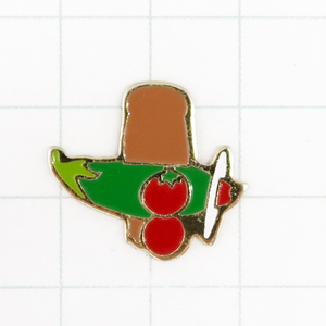 ★DKG★ PINS ピンズ ピンバッチ ピンバッジ ピンバッヂ P656　トマト　なす　料理　まな板　パン