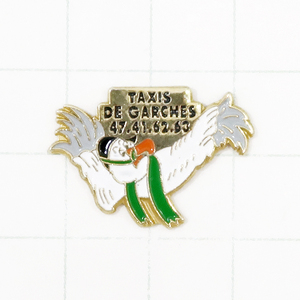 ★DKG★ PINS ピンズ 雑貨 ピンバッチ ピンバッジ ピンバッヂ P651　TAXIS DE GARCHES 47.41.62.63 タクシー デ ギャルシュ　鳥