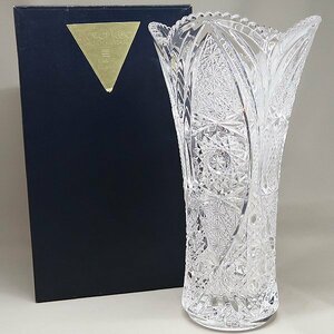 DKG★ 未使用 KAMEI GLASS カメイガラス フラワーベース 花瓶 28cm　カメイ ガラス クリスタル ガラス花瓶 箱付き