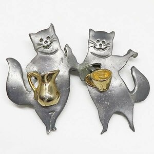 DKG★送料無料★ Ultra Craft ウルトラクラフト 猫 ティータイム ウルトラ クラフト　ねこ ポット カップ ブローチ　ねこブローチ