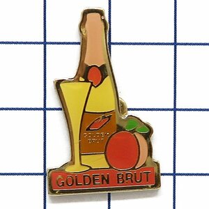 DKG★ PINS ピンズ ピンバッチ ピンバッジ ピンバッヂ P2636　GOLDEN BRUT ゴールデン ブリュット シャンパン スパークリングワイン グラス