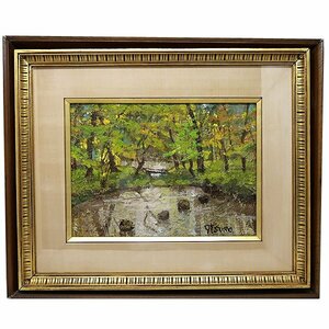 Art hand Auction DKG★ Guaranteed authentic, Munakata Itsuro oil painting Spring at Moss Temple Western painting, landscape painting, painting, deceased, Munakata Itsuro, Munakata Itsuro, painting frame, Spring at Moss Temple, Painting, Oil painting, Nature, Landscape painting