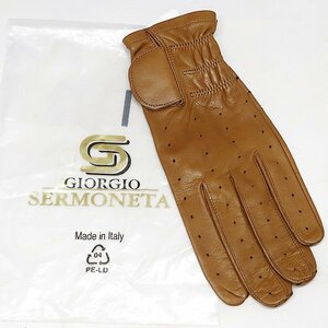 DKG* бесплатная доставка SG69* не использовался SERMONETA CERUMO ne-ta перчатка s Италия производства для мужчин и женщин с одной стороны Golf перчатки кожа Golf перчатка Brown 7