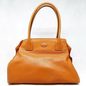 DKG★ TOD'S トッズ レザー バッグ Girelli ジレリ 牛革 オレンジ　牛革 シボ革 シュリンクレザー レザーバッグ