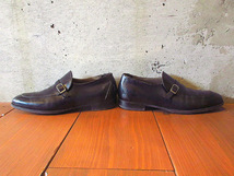 ビンテージ60’s70’s●WRIGHTストラップシューズ黒size 9 1/2C●240509k4-m-lf-275cm 1960s1970sメンズ革靴ローファーUチップ_画像4