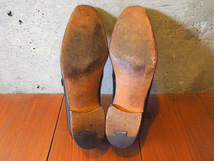 ビンテージ60’s70’s●WRIGHTストラップシューズ黒size 9 1/2C●240509k4-m-lf-275cm 1960s1970sメンズ革靴ローファーUチップ_画像9