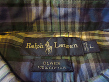 ビンテージ90's●Ralph Laurenチェックコットンボタンダウンシャツsize L●240513j7-m-lssh-drs古着1990sラルフローレン_画像3