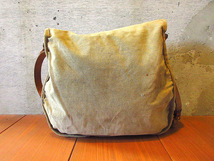 ビンテージ-50’s●レザーストラップキャンバスショルダーバッグ●240514k7-bag-shd -1950sメンズかばん_画像2