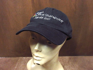 ビンテージ00’s●Microsoft Office SharePoint刺繍入りコットン6パネルキャップ●240515y1-m-cp-bb企業メンズ帽子マイクロソフト