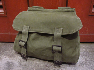  Vintage * military canvas bag olive green *240516i5-bag-ot sidebag bread bag 