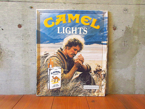  Vintage 80*s*CAMEL LIGHTS metal autograph *240517k5-sign Camel light tin tin plate smoke . cigarettes Ad ba Thai Gin g