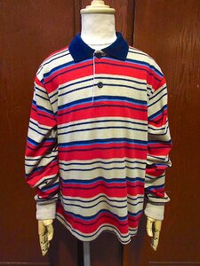 ビンテージ70's●ROB ROYキッズマルチボーダー長袖ポロシャツsize 12●240508c2-k-plsh 1970s子供服古着トップス