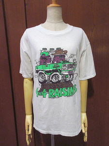 ビンテージ80's●4×4 RAISINSプリントTシャツ白●240511j3-m-tsh-ot古着シングルステッチJ.Angus McLeanレーズン