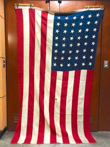  Vintage ~40's*48 star America star article flag size approximately 230cm× approximately 134cm*240513m3-sign Star flag USA interior miscellaneous goods 