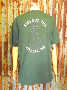ビンテージ90’s●BIGFOOT INNバックプリントTシャツ緑size L●240530k3-m-tsh-ot 1990s古着USA製グリーン