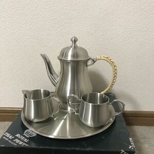 タイの茶器セットROYAL THAI PEWTER製ポット ティーポット ティーセット シュガーポット クリーマー 