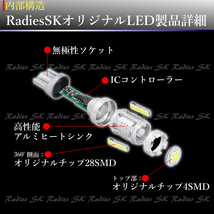 T20 ホワイト 爆光LED 12V 24V 2個 バックランプ ポジション ホワイト ライセンス Radies SK 5000lm モデル キャンバス_画像6